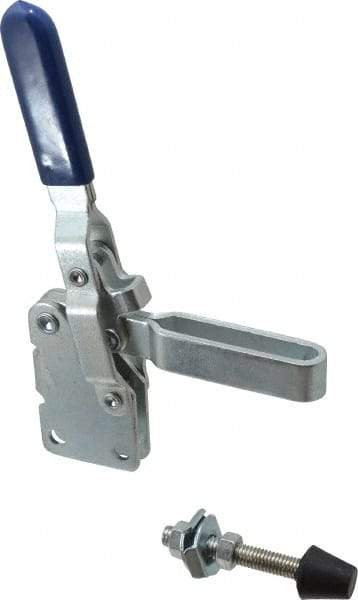 Gibraltar - 600 Lb Holding Capacity, Vertical Handle, Manual Hold Down Toggle Clamp - 58° Handle Movement, 106° Bar Opening, U-Bar, Straight Base, Carbon Steel - USA Tool & Supply