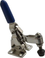 Gibraltar - 125 Lb Holding Capacity, Vertical Handle, Manual Hold Down Toggle Clamp - 55° Handle Movement, 100° Bar Opening, U-Bar, Flanged Base, Electro-Plated Zinc, Stainless Steel - USA Tool & Supply