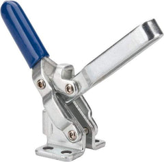 Gibraltar - 200 Lb Holding Capacity, Vertical Handle, Manual Hold Down Toggle Clamp - 65° Handle Movement, 105° Bar Opening, U-Bar, Flanged Base, Electro-Plated Zinc, Carbon Steel - USA Tool & Supply