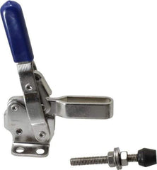 Gibraltar - 450 Lb Holding Capacity, Vertical Handle, Manual Hold Down Toggle Clamp - 57° Handle Movement, 99° Bar Opening, U-Bar, Flanged Base, Electro-Plated Zinc, Stainless Steel - USA Tool & Supply