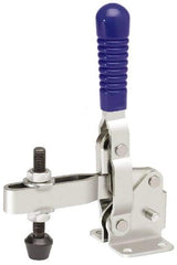 Gibraltar - 750 Lb Holding Capacity, Vertical Handle, Manual Hold Down Toggle Clamp - 58° Handle Movement, 106° Bar Opening, U-Bar, Flanged Base, Stainless Steel - USA Tool & Supply
