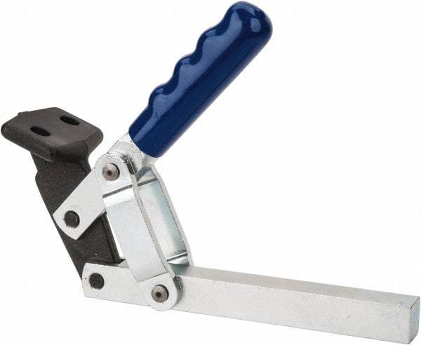 Gibraltar - 1,000 Lb Holding Capacity, Vertical Handle, Manual Hold Down Toggle Clamp - 65° Handle Movement, 195° Bar Opening, Solid Bar, Flanged Base, Electro-Plated Zinc, Carbon Steel - USA Tool & Supply