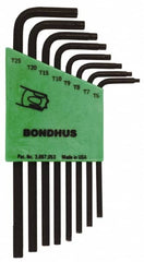 Bondhus - 8 Piece T6 to T25 L-Key Long Arm Torx Key Set - USA Tool & Supply