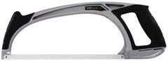 Stanley - 12" Hacksaw - 4-3/4" Throat Depth, Aluminum Handle, Contoured Design D-Style Handle - USA Tool & Supply