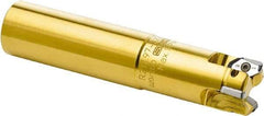Seco - 32mm Cutting Diam, 32mm Shank Diam, 7.5mm Max Depth of Cut, Straight Shank Indexable Copy End Mill - 3 Inserts, XP.. 12 Insert, R217.97 Toolholder, Through Coolant - USA Tool & Supply
