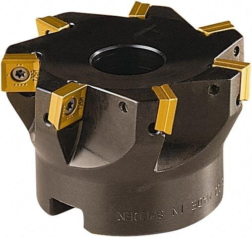 Seco - 4 Inserts, 40mm Cut Diam, 16mm Arbor Diam, 8mm Max Depth of Cut, Indexable Square-Shoulder Face Mill - 90° Lead Angle, 40mm High, SONX 09T3 Insert Compatibility, Series Mini Square - USA Tool & Supply
