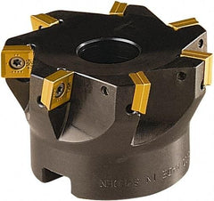 Seco - 4 Inserts, 40mm Cut Diam, 16mm Arbor Diam, 8mm Max Depth of Cut, Indexable Square-Shoulder Face Mill - 90° Lead Angle, 40mm High, SONX 09T3 Insert Compatibility, Series Mini Square - USA Tool & Supply