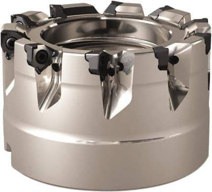 Seco - 7 Inserts, 40mm Cut Diam, 16mm Arbor Diam, 4mm Max Depth of Cut, Indexable Square-Shoulder Face Mill - 90° Lead Angle, 40mm High, XNEX 0403 Insert Compatibility, Through Coolant - USA Tool & Supply