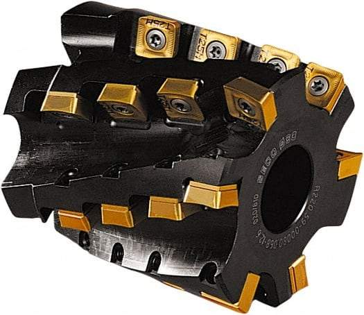Seco - 24 Inserts, 80mm Cut Diam, 32mm Arbor Diam, 68mm Max Depth of Cut, Indexable Square-Shoulder Face Mill - 85mm High, AC.. 1506 & SCET 1206 Insert Compatibility - USA Tool & Supply