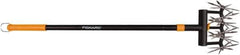 Fiskars - Cultivator with 39 to 63" Telescopic Steel Handle - 36 Tines, 2-1/4" Tine Length - USA Tool & Supply