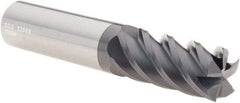 SGS - 3/4", 1-5/8" LOC, 3/4" Shank Diam, 4" OAL, 5 Flute, Solid Carbide Square End Mill - Single End, AlTiN Finish, Spiral Flute, 45° Helix, Centercutting, Right Hand Cut, Right Hand Flute, Series 55 - USA Tool & Supply