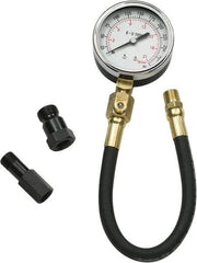 GearWrench - 3 Piece Engine Compression Test Kit - 300 Max Pressure, 0 to 300 PSI (0 to 21 Kg/cm2) Scale - USA Tool & Supply