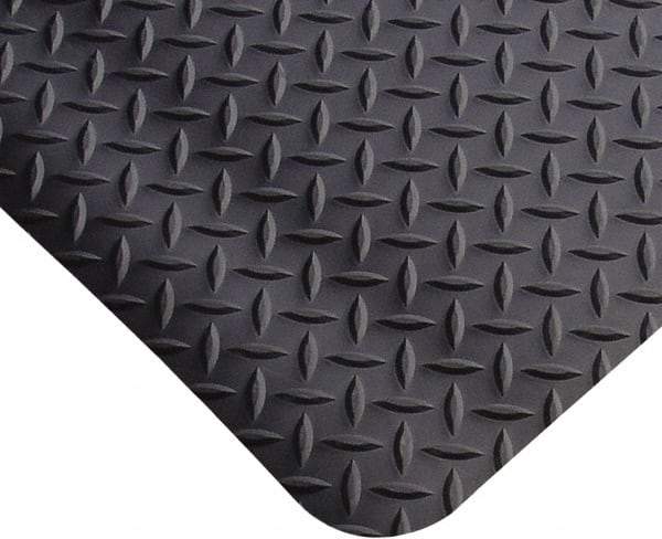 PRO-SAFE - 68' Long x 2' Wide, Dry Environment, Anti-Fatigue Matting - Black, Vinyl with Vinyl Sponge Base, Beveled on 4 Sides - USA Tool & Supply