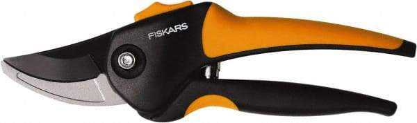 Fiskars - By-Pass Pruner - 5/8" Long Steel Blade, 5-1/2" Long Comfort Hand Grip Handle - USA Tool & Supply