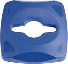 Rubbermaid - Square Lid for Use with 23 Gal Square Recycle Containers - Blue, Plastic, For Untouchable Trash Cans - USA Tool & Supply