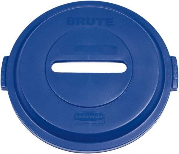 Rubbermaid - Round Lid for Use with 32 Gal Round Recycle Containers - Blue, Plastic, For 2632 Brute Trash Cans - USA Tool & Supply