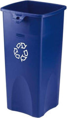 Rubbermaid - 23 Gal Blue Square Recycling Container - Plastic, 30" High x 16-1/2" Long x 15-1/2" Wide - USA Tool & Supply