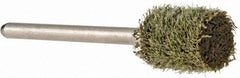 Made in USA - 3/8" Head Diam x 1/2" Thickness, W176, Cylinder End, Aluminum Oxide Mounted Point - Fine Grade, 320 Grit - USA Tool & Supply