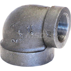 Black 90 ° Elbow: 1 x 3/4″, 300 psi, Threaded Malleable Iron, Black Finish, Class 300