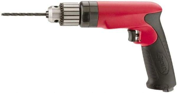 Sioux Tools - 1/2" Keyed Chuck - Pistol Grip Handle, 400 RPM, 14.16 LPS, 30 CFM, 1 hp - USA Tool & Supply