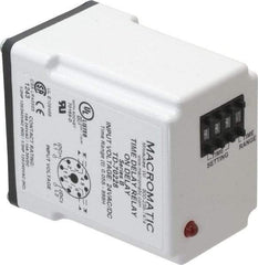 Macromatic - 8 Pin, 999 hr Delay, Multiple Range DPDT Time Delay Relay - 10 Contact Amp, 24 VAC/VDC, Pushbutton Thumbwheel - USA Tool & Supply