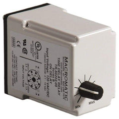 Macromatic - 8 Pin, Multiple Range DPDT Time Delay Relay - 10 Contact Amp, 240 VAC, Knob - USA Tool & Supply