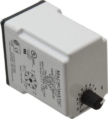 Macromatic - 8 Pin, Multiple Range DPDT Time Delay Relay - 10 Contact Amp, 240 VAC, Knob - USA Tool & Supply