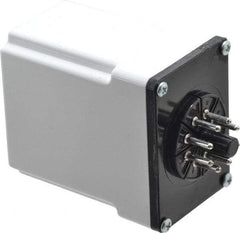 Macromatic - 8 Pin, Multiple Range DPDT Time Delay Relay - 10 Contact Amp, 120 VAC/VDC, Knob - USA Tool & Supply