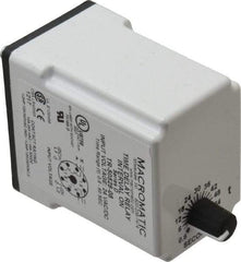 Macromatic - 8 Pin, Multiple Range DPDT Time Delay Relay - 10 Contact Amp, 24 VAC/VDC, Knob - USA Tool & Supply