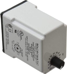 Macromatic - 11 Pin, Multiple Range DPDT Time Delay Relay - 10 Contact Amp, 120 VAC/VDC, Knob - USA Tool & Supply