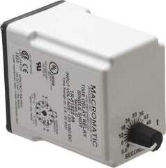 Macromatic - 11 Pin, Multiple Range DPDT Time Delay Relay - 10 Contact Amp, 120 VAC/VDC, Knob - USA Tool & Supply