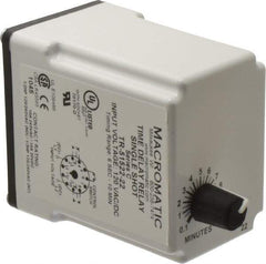 Macromatic - 11 Pin, 10 min Delay, Multiple Range DPDT Time Delay Relay - 10 Contact Amp, 120 VAC/VDC, Knob - USA Tool & Supply