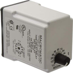 Macromatic - 11 Pin, Multiple Range DPDT Time Delay Relay - 10 Contact Amp, 120 VAC/VDC, Knob - USA Tool & Supply