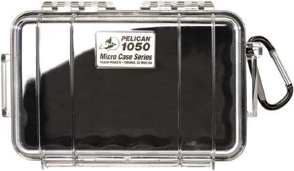 Pelican Products, Inc. - 5-1/16" Wide x 3-1/8" High, Clamshell Hard Case - Clear/Black, Polycarbonate - USA Tool & Supply
