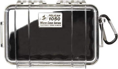 Pelican Products, Inc. - 5-1/16" Wide x 3-1/8" High, Clamshell Hard Case - Clear/Black, Polycarbonate - USA Tool & Supply
