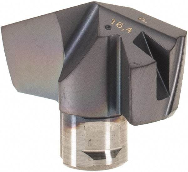 Iscar - Series ICP, 16.41mm Diam Grade IC908 140° Replaceable Drill Tip - Carbide, TiAlN Finish, 16 Seat Size - USA Tool & Supply