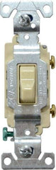 Cooper Wiring Devices - 1 Pole, 120 to 277 VAC, 20 Amp, Commercial Grade, Toggle, Wall and Dimmer Light Switch - 1.3 Inch Wide x 4.2 Inch High, Fluorescent - USA Tool & Supply