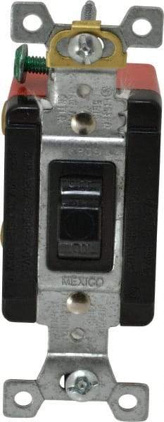 Cooper Wiring Devices - 2 Poles, 20 Amp, DPST, NEMA, Open Toggle Manual Motor Starter - 35.05mm Wide x 26.42mm Deep x 103.12mm High, 7-1/2 hp, CSA C22.2 No. 14, NEMA 1 & UL 508 - USA Tool & Supply