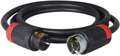 Cooper Wiring Devices - 50', 6/4 Gauge/Conductors, Black Industrial Extension Cord - 1 Receptacle, 50 Amps, 125/250 VAC, UL SOOW, NEMA 14-30R - USA Tool & Supply