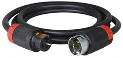 Cooper Wiring Devices - 100', 6/4 Gauge/Conductors, Black Industrial Extension Cord - 1 Receptacle, 50 Amps, 125/250 VAC, UL SOOW, NEMA 14-30R - USA Tool & Supply