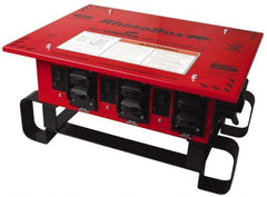 Cooper Wiring Devices - 7 Outlet, 125/240 Volt, 50 Amp Rating, Stand Alone Unit, Automatic, Industrial Distribution Center - Reinforced Metal Housing, 3 Front Outlets, Power Distribution Center with GFCI Protection - USA Tool & Supply