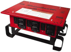 Cooper Wiring Devices - 7 Outlet, 125/240 Volt, 50 Amp Rating, Stand Alone Unit, Automatic, Industrial Distribution Center - Reinforced Metal Housing, 3 Front Outlets, Power Distribution Center with GFCI Protection - USA Tool & Supply