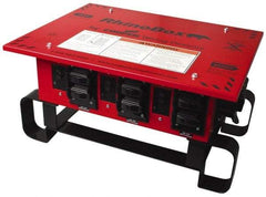 Cooper Wiring Devices - 8 Outlet, 125/240 Volt, 50 Amp Rating, Stand Alone Unit, Automatic, Industrial Distribution Center - Reinforced Metal Housing, 3 Front Outlets, Power Distribution Center with GFCI Protection - USA Tool & Supply