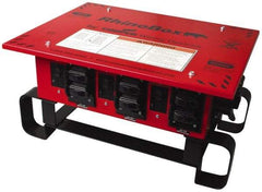 Cooper Wiring Devices - 8 Outlet, 125/240 Volt, 50 Amp Rating, Stand Alone Unit, Automatic, Industrial Distribution Center - Reinforced Metal Housing, 3 Front Outlets, Power Distribution Center with GFCI Protection - USA Tool & Supply