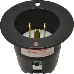 Cooper Wiring Devices - 125 VAC, 15 Amp, 5-20 NEMA, Straight, Self Grounding, Industrial Grade Connector - 2 Pole, 3 Wire, 1 Phase, Nylon, Black - USA Tool & Supply