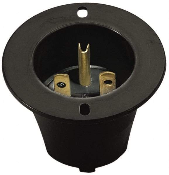 Cooper Wiring Devices - 125 VAC, 20 Amp, 5-20 NEMA, Straight, Self Grounding, Industrial Grade Connector - 2 Pole, 3 Wire, 1 Phase, Nylon, Black, White - USA Tool & Supply