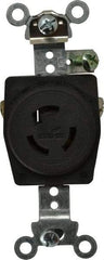 Cooper Wiring Devices - 125 VAC, 15 Amp, L5-15R NEMA, Self Grounding Receptacle - 2 Poles, 3 Wire, Female End, Black - USA Tool & Supply