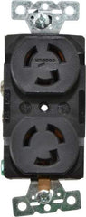 Cooper Wiring Devices - 125 VAC, 15 Amp, L5-15R NEMA, Receptacle - 2 Poles, 3 Wire, Female End, Black - USA Tool & Supply