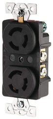 Cooper Wiring Devices - 250 VAC, 15 Amp, L6-15R NEMA, Receptacle - 2 Poles, 3 Wire, Female End, Black - USA Tool & Supply