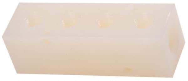 Made in USA - 1/2" Inlet, 3/8" Outlet Manifold - 4-3/4" Long x 1-1/2" Wide x 1-1/2" High, 0.2" Mount Hole, 2 Inlet Ports, 4 Outlet Ports - USA Tool & Supply